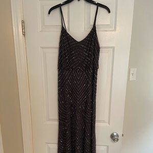 Full length Adriana Papell sequin gown